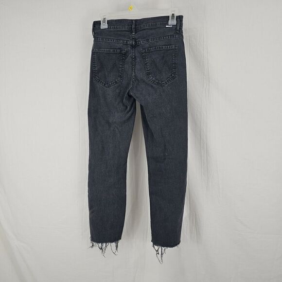 MOTHER The Insider Crop Step Fray Cropped Bootcut Jeans Train Stops Size 26 - Picture 8 of 14